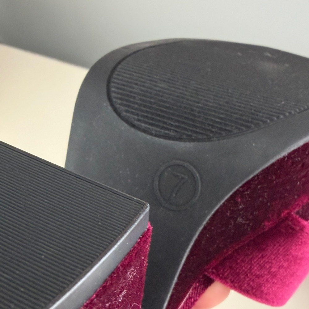 Mossimo Supply Co. Burgundy Velvet Platform Heels - Picture 3 of 8